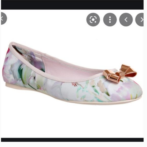 Ted Baker IMME 2 floral bow ballet flats shoe 6 - Picture 2 of 15